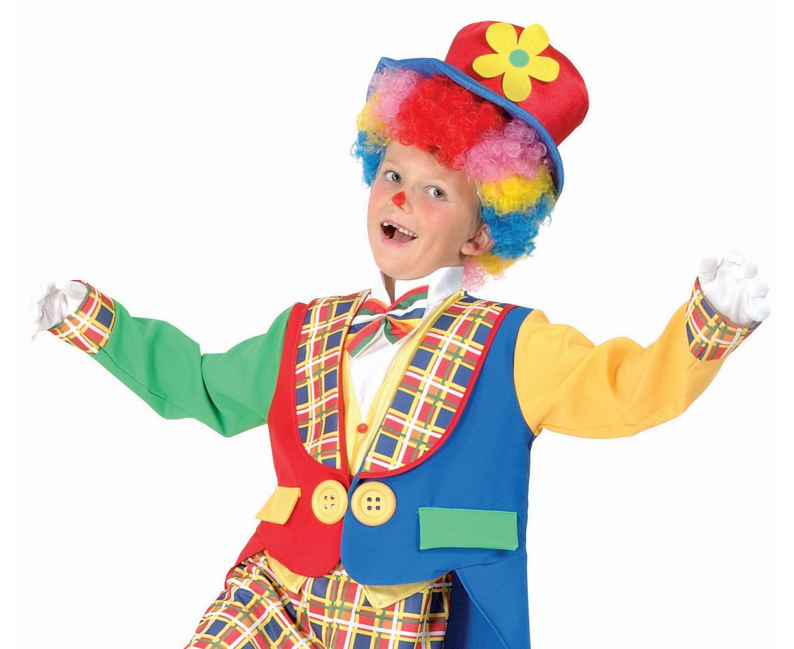 Role play-set for kids Colorful Clown (jacket, pants, hat, bow), size 110/120 cm